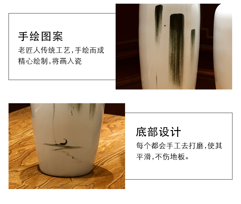 The New Chinese zen ceramic floor big vase decoration simple porch home sitting room TV ark, flower arranging flowers