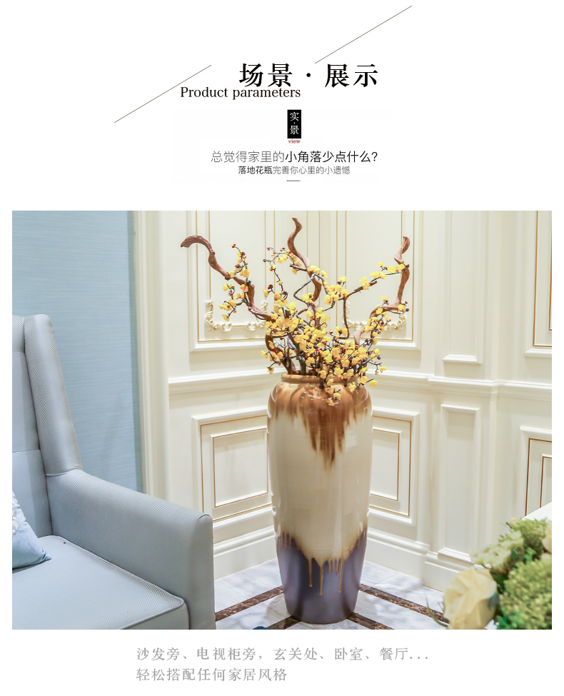 Vase furnishing articles flower arranging large sitting room ground jingdezhen ceramic checking contracted Nordic artical Vase