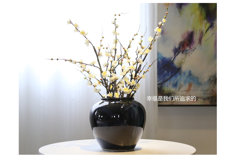 New Chinese style rural mesa ceramic vase living room TV cabinet shoe ark, the desktop decoration flower implement simulation flower receptacle