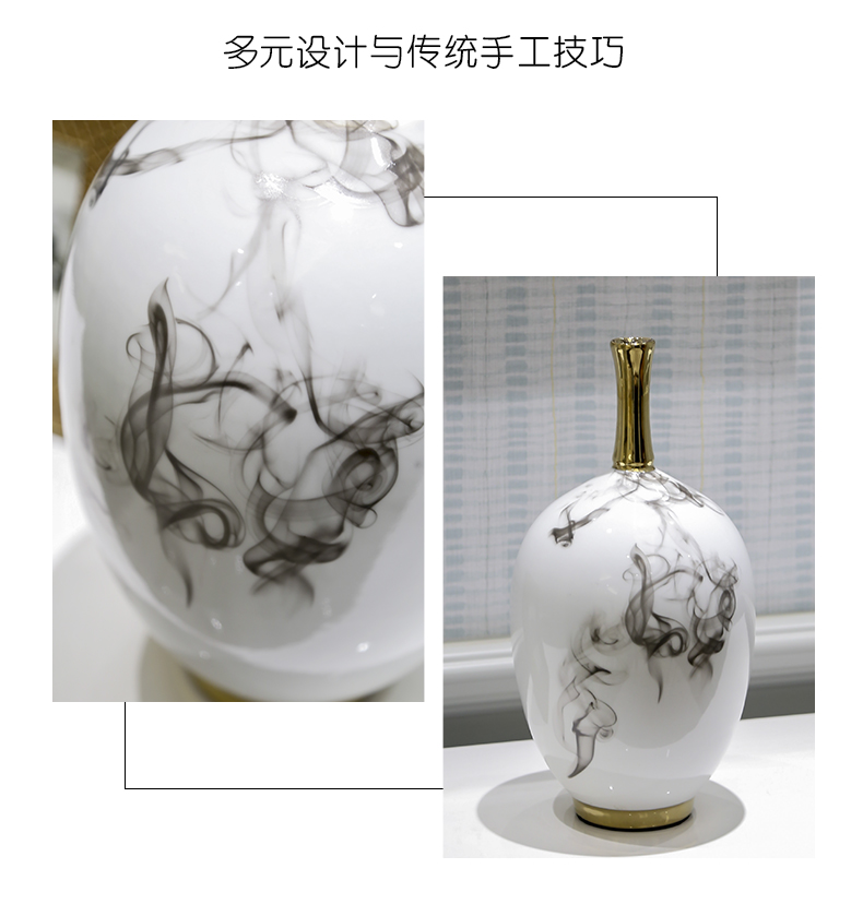 European ceramic vase mesa simulation flower arranging place of new Chinese style household soft adornment TV ark, porch decoration