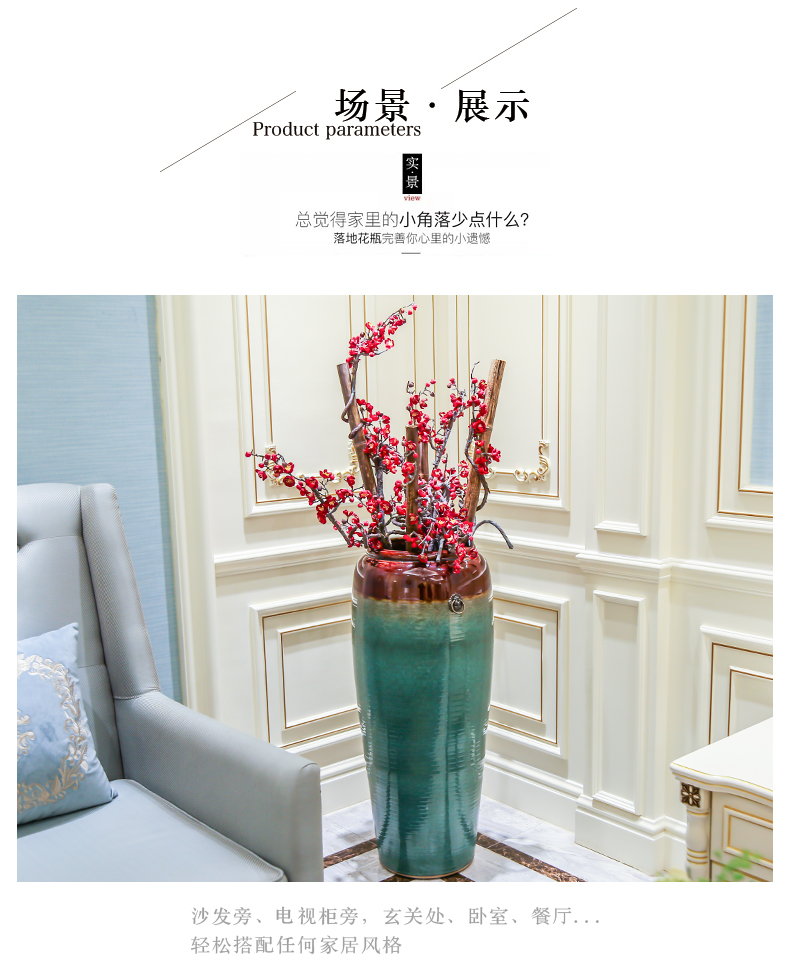 Jingdezhen ceramic large vases, new Chinese style hotel sitting room simulation flower flower arranging furnishing articles club villa decoration decoration