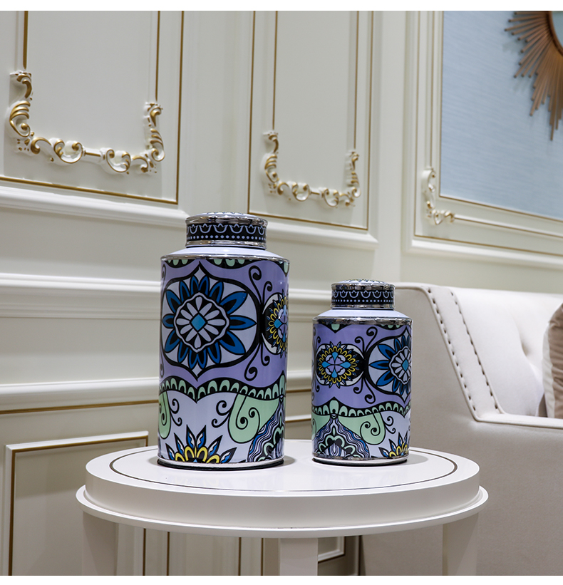 New Chinese style the general pot of furnishing articles light European - style key-2 luxury ceramic piggy bank vase decoration of TV ark, wine table flower receptacle