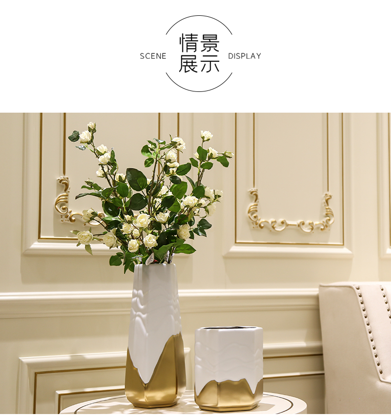 Light key-2 luxury furnishing articles ceramic American wind vase Nordic flower arranging, I and contracted sitting room example room TV cabinet decoration