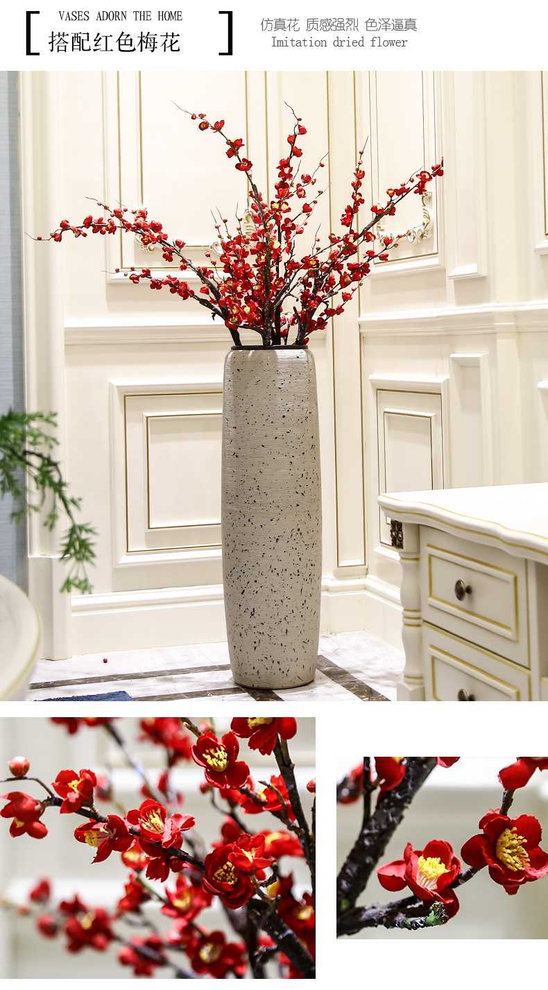 I and contracted dry flower arranging flowers decorate the place to live in the sitting room ground ceramic large vase European creative floral outraged