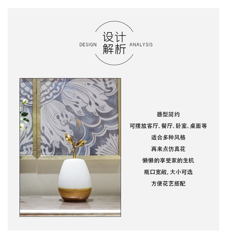 New Chinese style TV ark place living room table wine accessories ceramic household soft outfit is tie - in flower implement vase