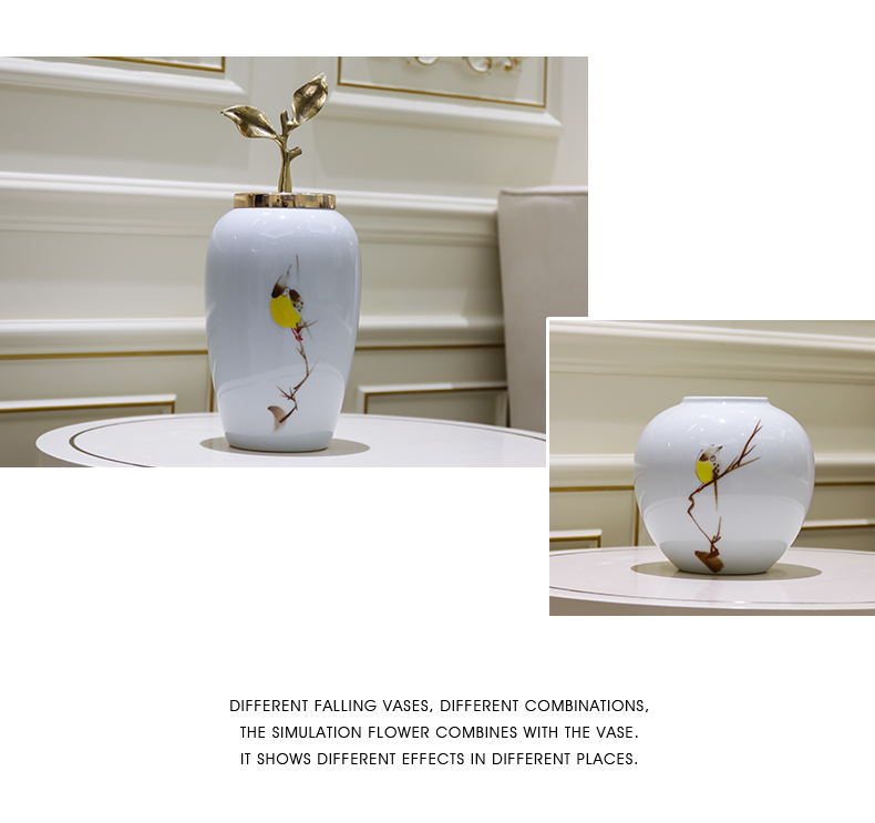 The Rural wind ceramic new Chinese style table vase table wine TV ark, porch place simulation flower flower flower
