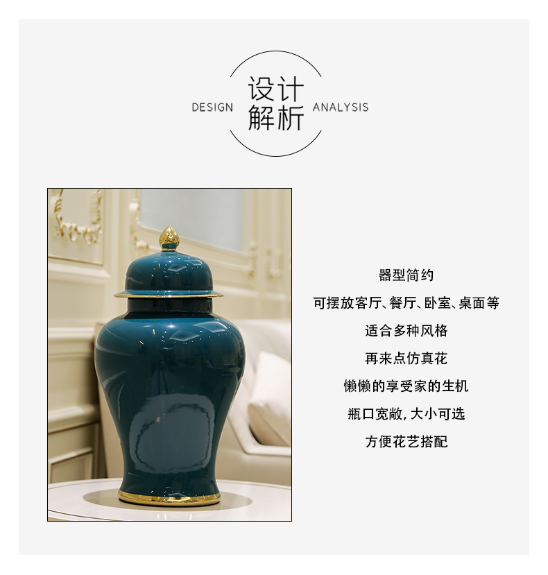 The General light European - style key-2 luxury pot vase furnishing articles sitting room TV ark adornment between example simulation flower art ceramic flowers