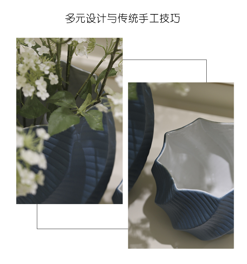 Jingdezhen contracted furnishing articles creative porcelain ceramic vase sitting room porch simulation flower arranging Chinese style household ornaments