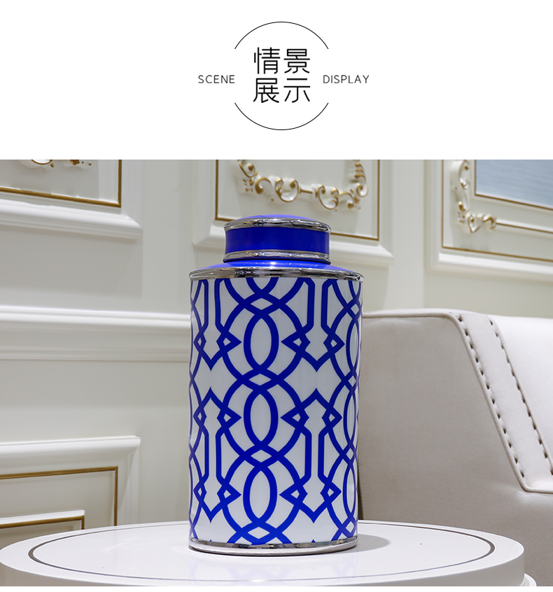 New Chinese style the general pot of furnishing articles light European - style key-2 luxury ceramic piggy bank vase decoration of TV ark, wine table flower receptacle
