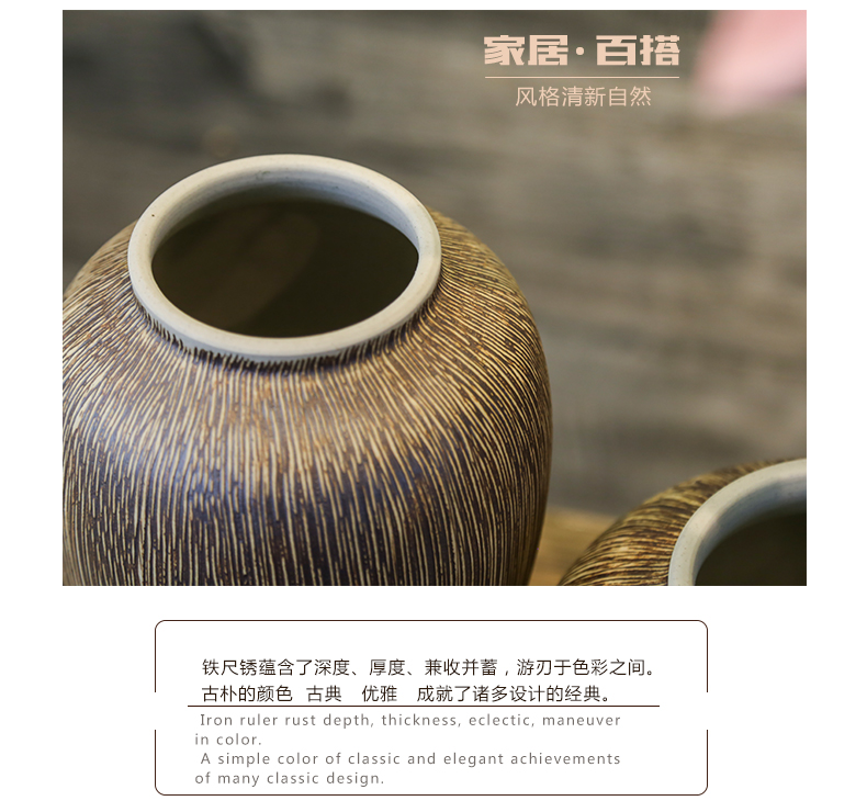 Jingdezhen coarse some ceramic pot vases, flower receptacle household decorative simulation flower, flower art set of living room big furnishing articles