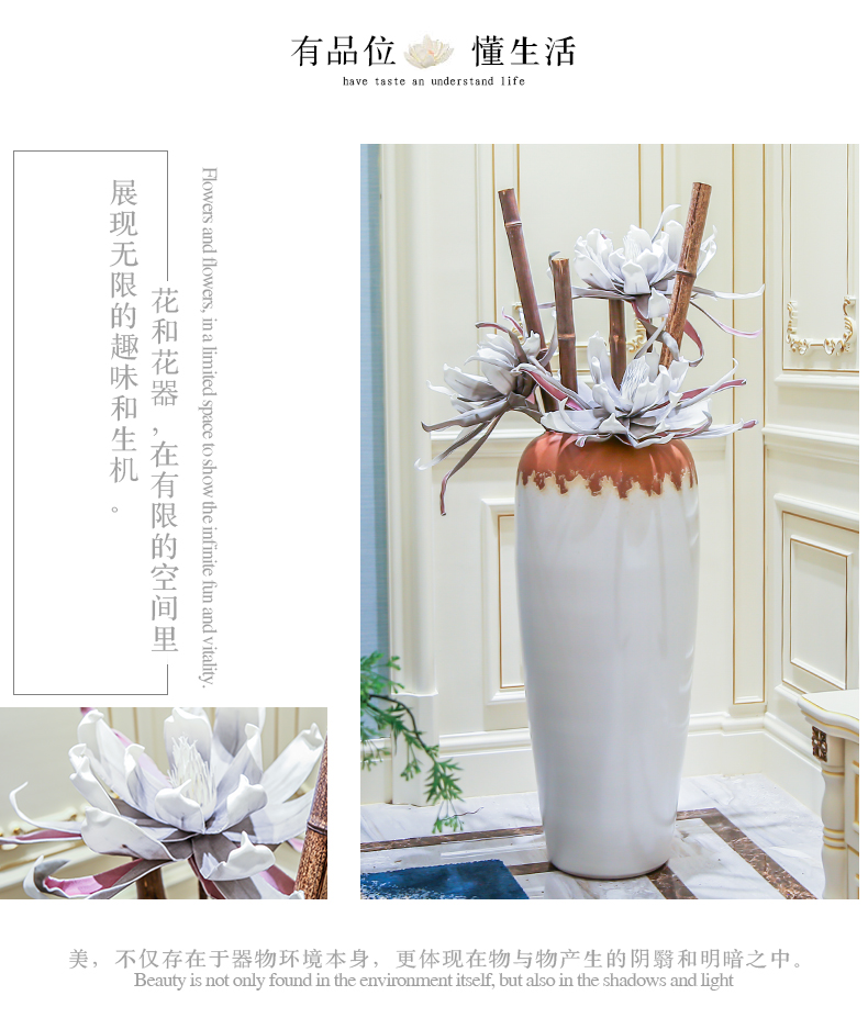 Jingdezhen modern style of the big vase of dry furnishing articles sitting room ground flower arranging flowers floral decorations ceramics decoration