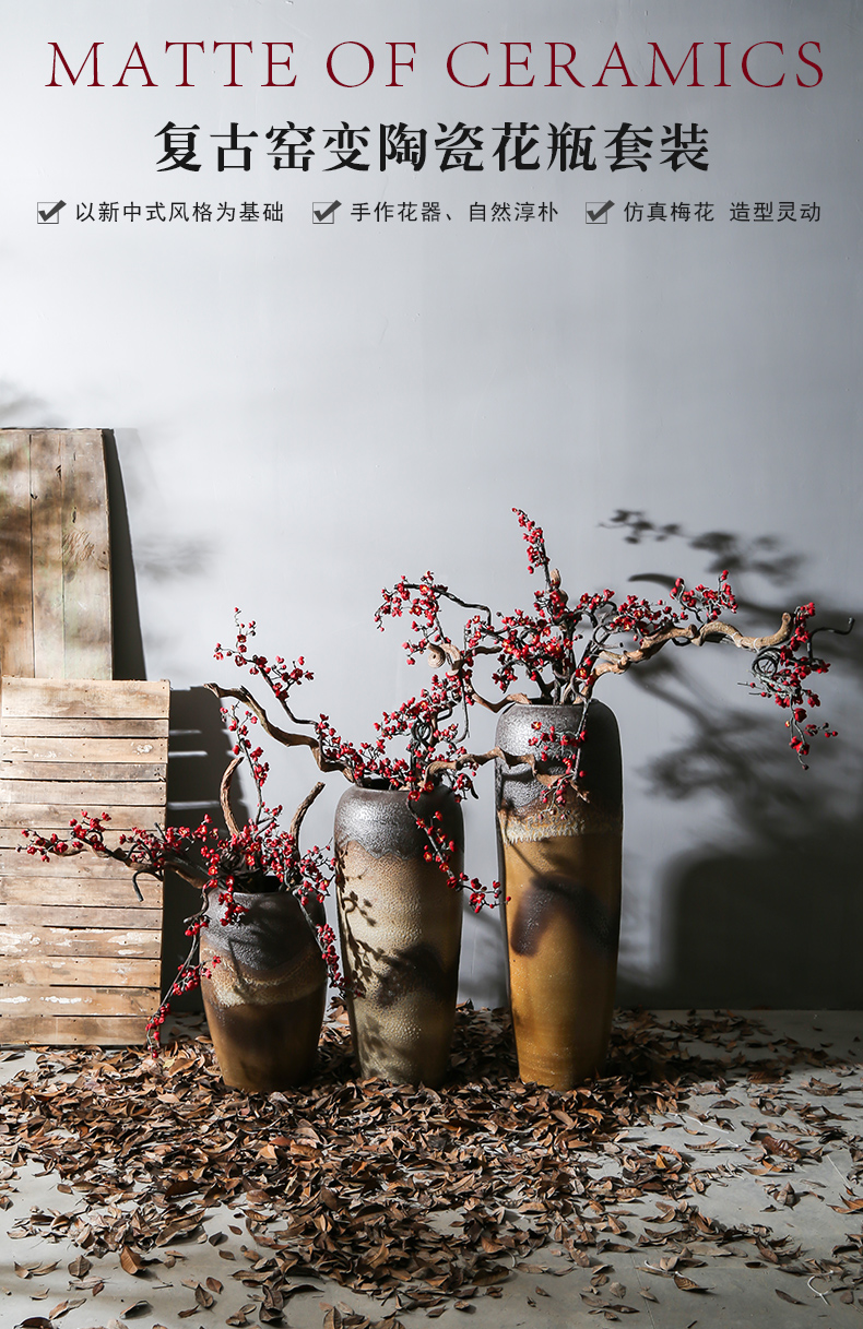 New Chinese style restoring ancient ways is coarse TaoHua device between example flower company in the hotel lobby sitting room club ceramic vase furnishing articles