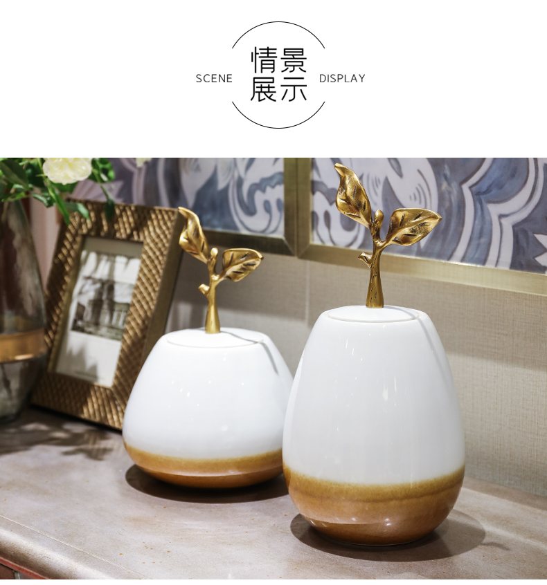 New Chinese style TV ark place living room table wine accessories ceramic household soft outfit is tie - in flower implement vase