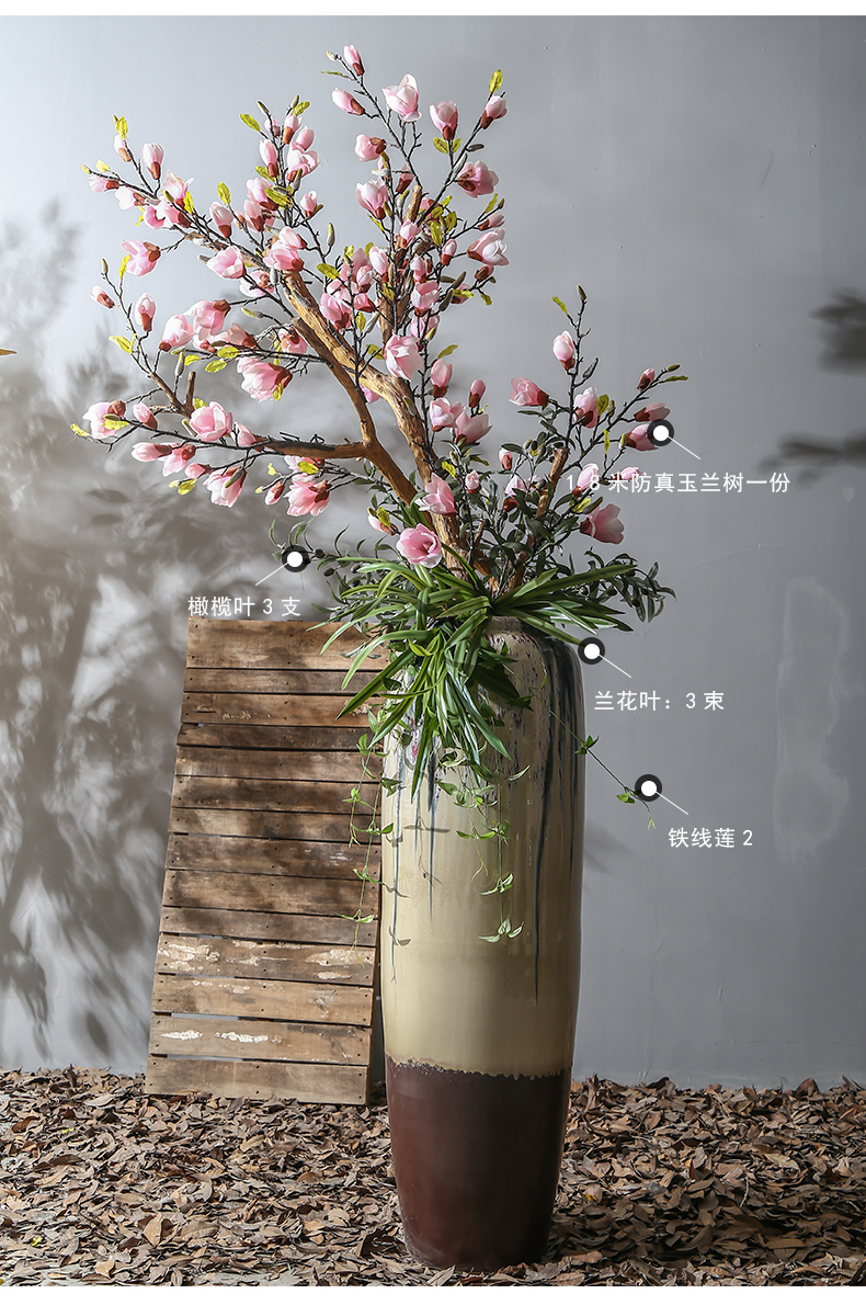 Jingdezhen Chinese style restoring ancient ways is the sitting room of large vase do old coarse pottery flower arranging flower art home furnishing articles ceramic vase