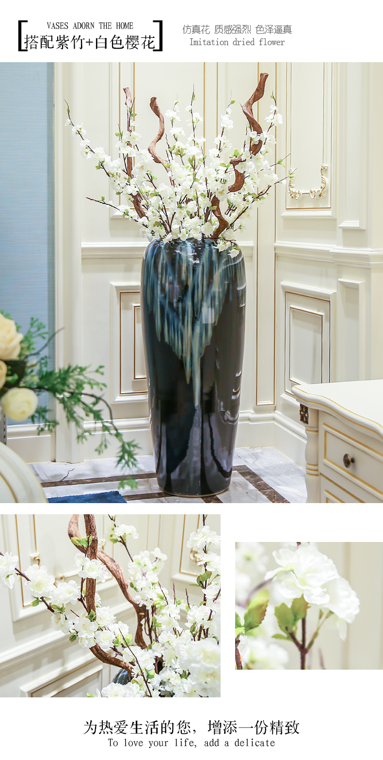 Jingdezhen ceramic vase of large European I and contracted sitting room of dry flower arranging hotel villa decoration furnishing articles