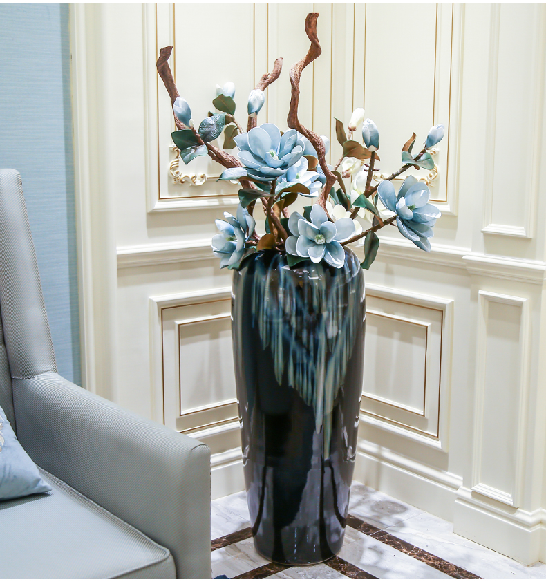 Jingdezhen ceramic vase of large European I and contracted sitting room of dry flower arranging hotel villa decoration furnishing articles