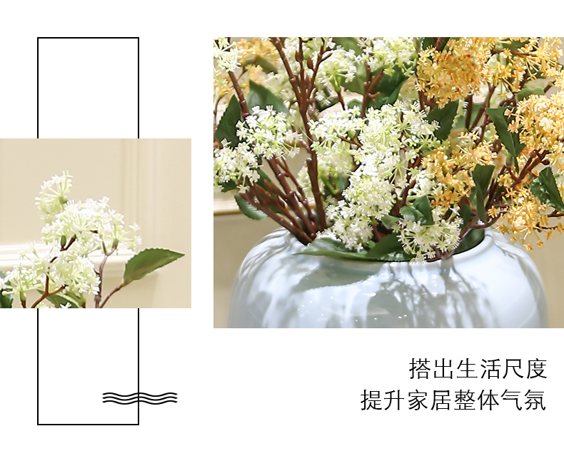 Jingdezhen of large vases, ceramic simulation dry flower adornment I and contracted sitting room porch Chinese flower arranging furnishing articles