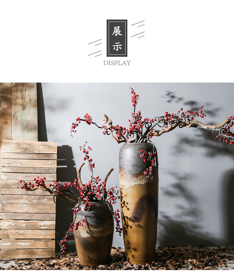 New Chinese style restoring ancient ways is coarse TaoHua device between example flower company in the hotel lobby sitting room club ceramic vase furnishing articles