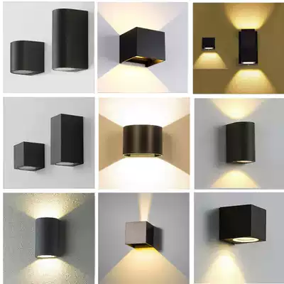 LED outdoor double-headed waterproof wall lamp Living room square corridor aisle Exterior wall Balcony courtyard lamp Bedroom bed head lamp