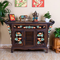 Southeast Asia home porch cabinet TV cabinet handmade wood carved shoe cabinet locker living room partition decoration cabinet