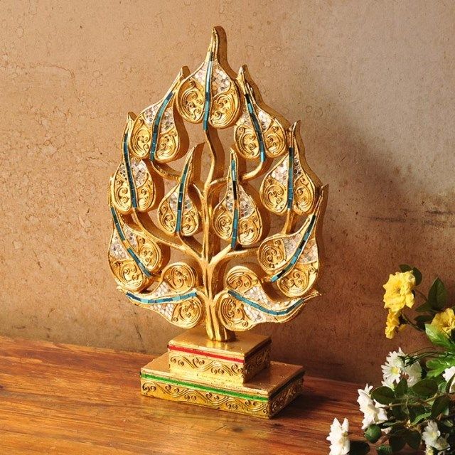 Handicraft solid wood handicraft living room furniture decoration porch decoration decoration Southeast Asian woodcarving bodhi lucky tree