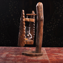 Thai craft wood carving Southeast Asia home accessories imported style candle cup shaped branch creative branch candlestick