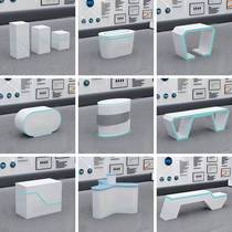 展柜台中岛高柜定制圆形创意桌科技感展厅发光数码产品烤漆展示台