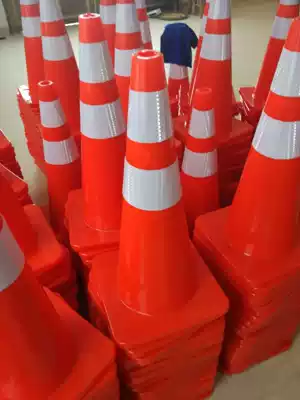 PVC road cone 70cm rubber PVC plastic road cone reflective cone bucket cone cone barrier cone