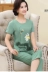 Bộ đồ mùa hè cho mẹ trung niên và phụ nữ lớn tuổi được in bằng vải cotton và vải lanh hai mảnh tuổi trung niên 40-50 tuổi áo kiểu nữ trung niên Phụ nữ cao cấp