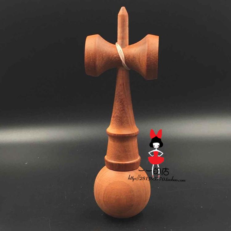 Red Flowers Pear Rose Wood Skill Ball Kendama Sword Jade