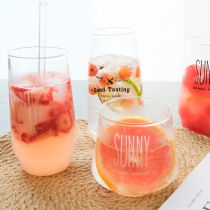 ins Nordic style household glass water Cup transparent Breakfast Milk Cup mousse cup coffee cup juice cup