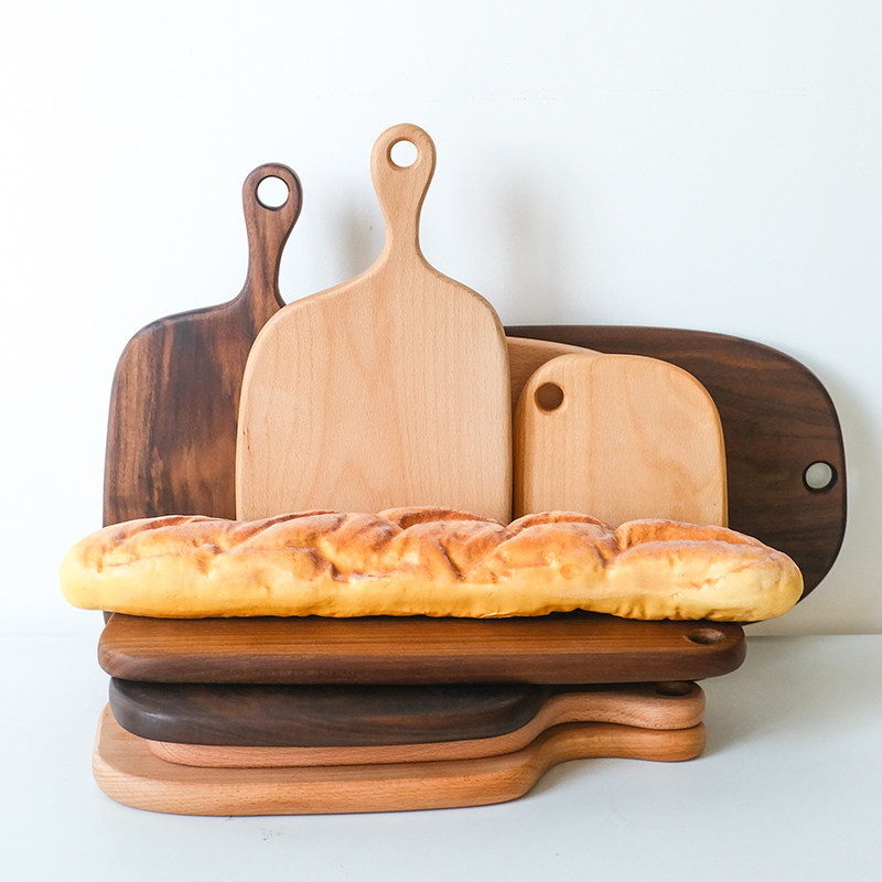 Japanese wood chopping board black walnut bread board western steak pizza fruit small chopping board solid wood chopping board whole wood
