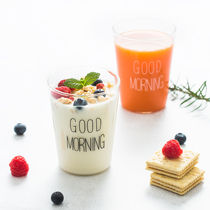 ins Nordic household Breakfast Oatmeal cup large capacity couple pair glass Transparent Milk Cup Office