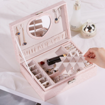 Mys high-end jewelry box female Princess European Korean with lock earrings jewelry storage box large capacity