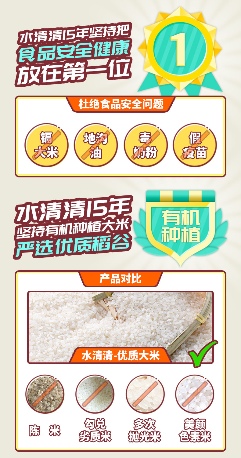 国家女排高级供应商 水清清 有机珍珠米 4斤 图3