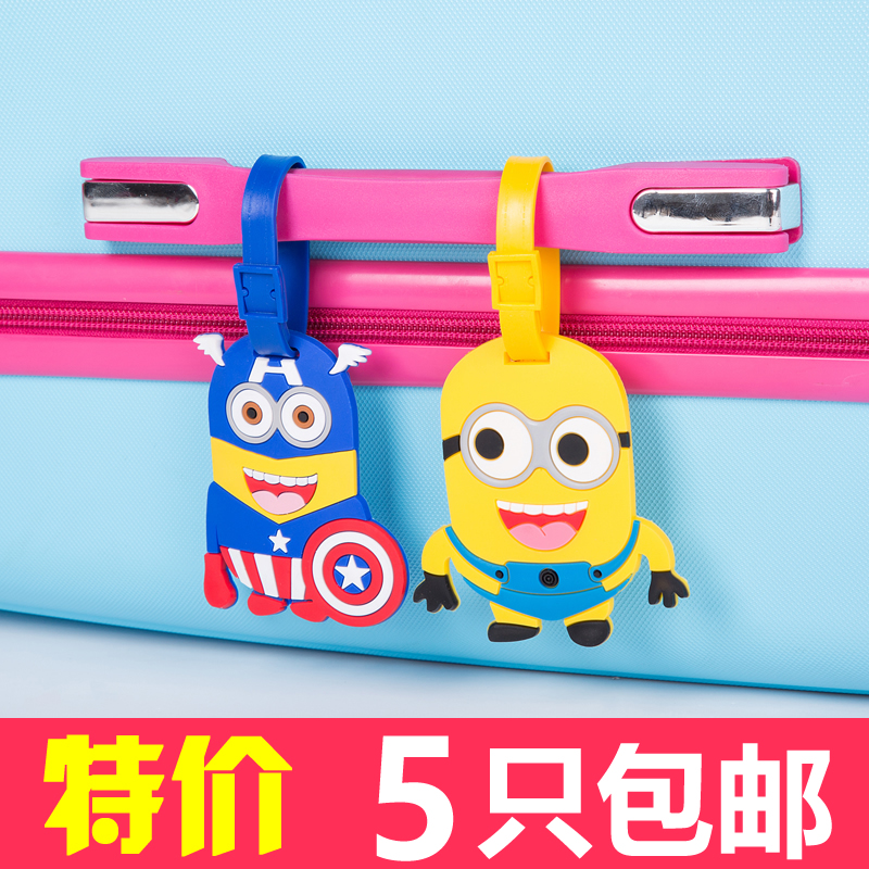 South Korea Creative baggage card suitcase Pull Rod box Aircraft Card Identification of silicone Cartoon Trust