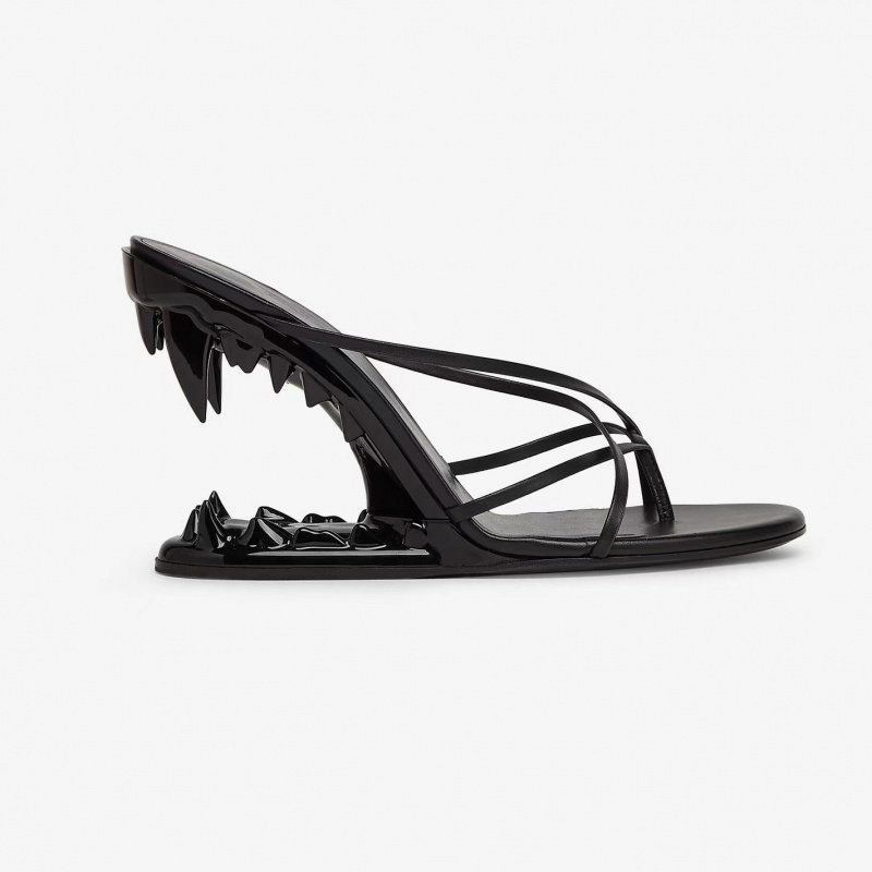 Cross-Border Foreign Trade Spring New European and American Fashion Show Tooth-Shaped Heel Women's High-Heeled Slippers Catwalk Style Wedge Cross-Over Cross-Border Foreign Trade Spring New European and American Fashion Show Tooth-Shaped Heel Women's High-Heeled Slippers Catwalk Style Wedge Cross-Over