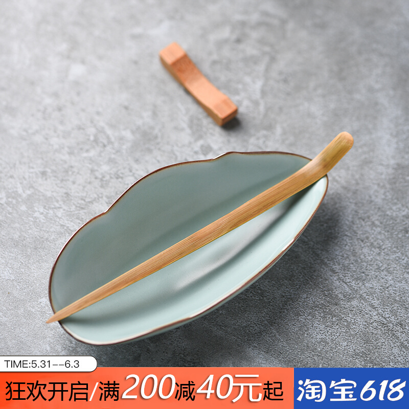 Yu kiln Chinese tea teaspoon teaspoon tea pin three sets of kung fu tea fittings tea shovel tea shovel tea wake tea pot