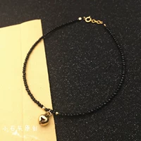 哆 Dream Một chiếc Dream 14K Gói Vàng Chuông nhỏ màu đen tự nhiên Spinel siêu Flash Chuỗi tay và chân vòng chân nam