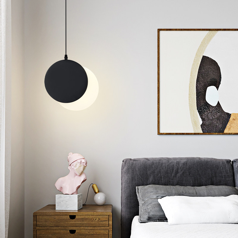 Nordic new moon chandeliers net red designer modern minimalist dining room Creative long line LED Decorative Bedroom headlights