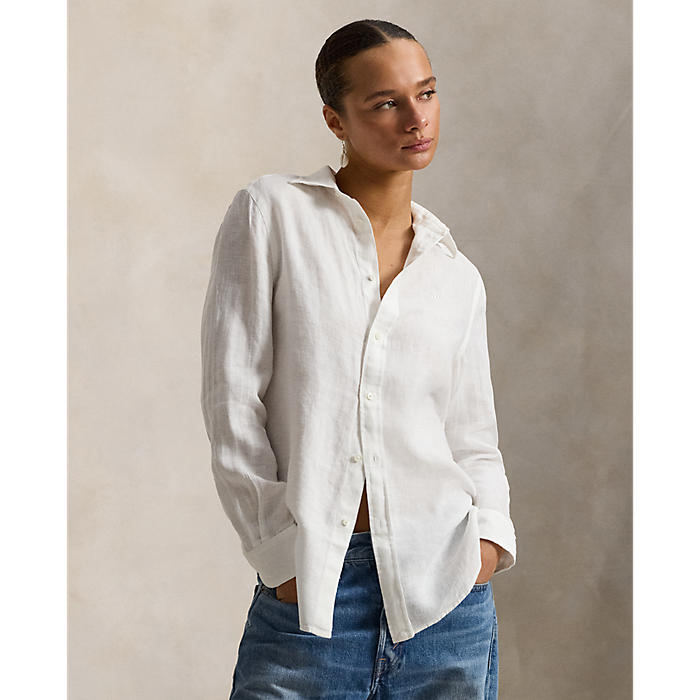 Recommended Linen White Shirt for Women, Summer Style, Loose Long-Sleeved Sun Protection Shirt, Lazy Air-Conditioning Shirt Top