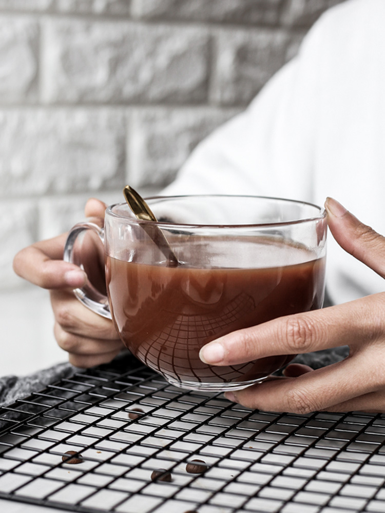 Net Red Thickened Glass Oat Milk Breakfast Cup Big yogurt Cup Coffee Cup Milk Tea Cup Big Belly Water Cup