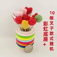 Радужная мультипликационная база и 10 стилей вилки случайные