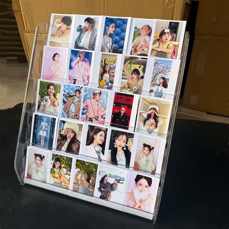 Acrylic Small Card Display Stand 3inch Transparent Photo Frames for Polaroid Photos, Idol Cards, Badges, and Collectibles