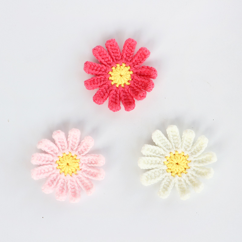 Hand hook flower yarn flower piece chrysanthemum accessories hat bag bag DIY accessories hair accessories hair clip accessories G2