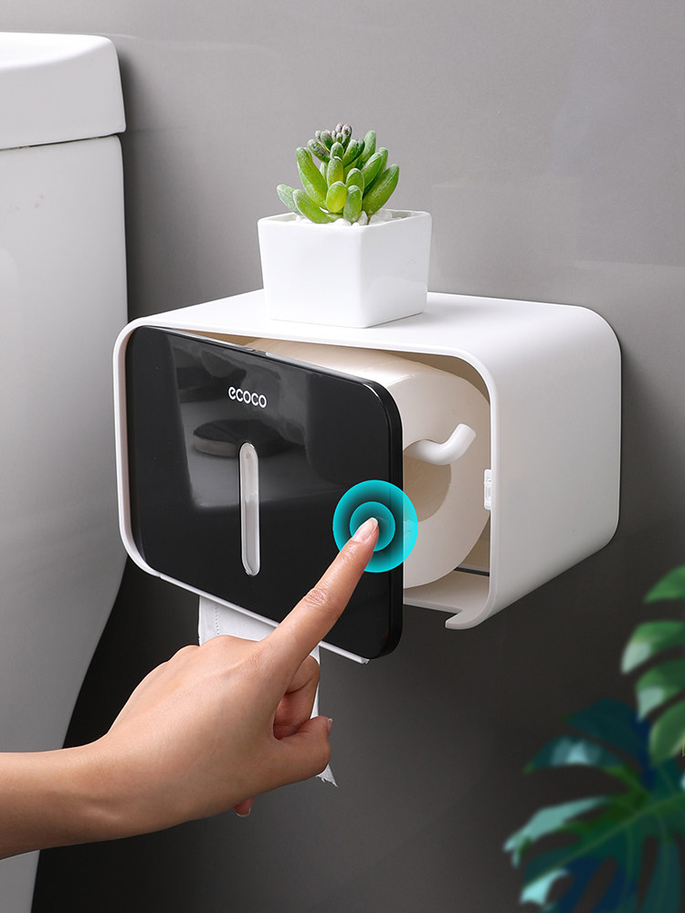 Toilet paper box Powder room paper towel toilet paper shelf Toilet household non-perforated creative waterproof removable toilet paper roll Toilet paper tube