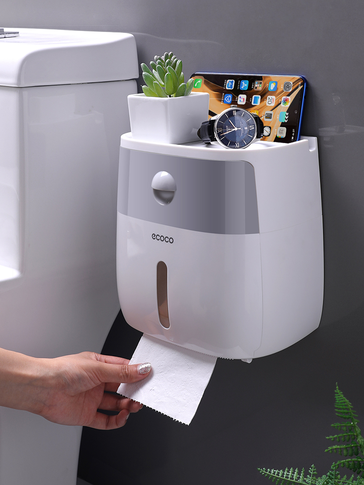 Toilet paper box Powder room paper towel toilet paper shelf Toilet household non-perforated creative waterproof removable toilet paper roll toilet paper EA