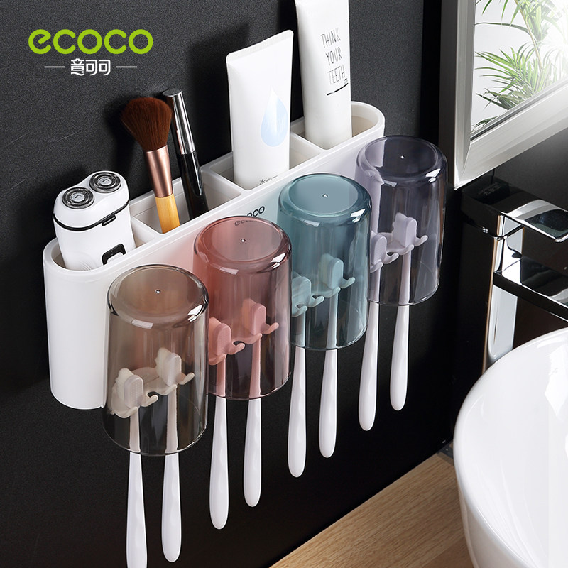 Toothbrush shelve-free mouthwash cup toothbrushing cup Hanging Wall Style Dressing Room Wall-mounted Suction wall Absorbing Teeth