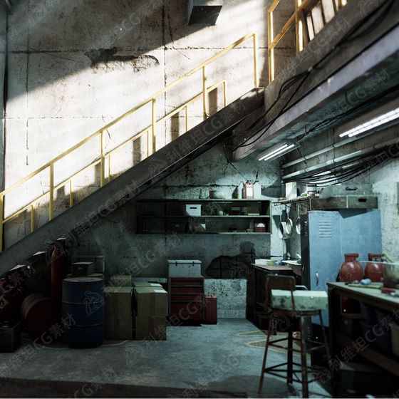 UE Unreal-Garage Warehouse Environment-garage garage warehouse repair shop scene