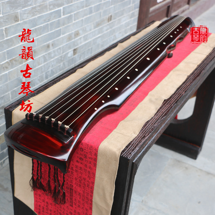 (Dragon Rhyme Guqin) Kneecap Children Play Practice Little Guqin Old Cedar Wood Raw Lacquer Deer Horn Cream Fuxi Midi Style